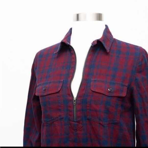 Madewell Plaid Flannel Zip Front Shirt - Picture 7 of 10